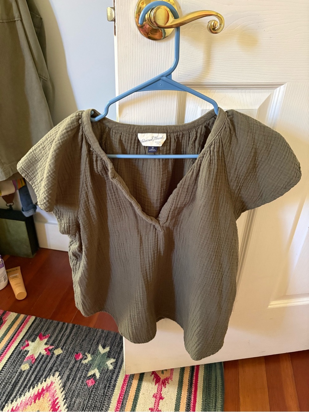 Universal Thread Olive Green Cotton Gauze Top -